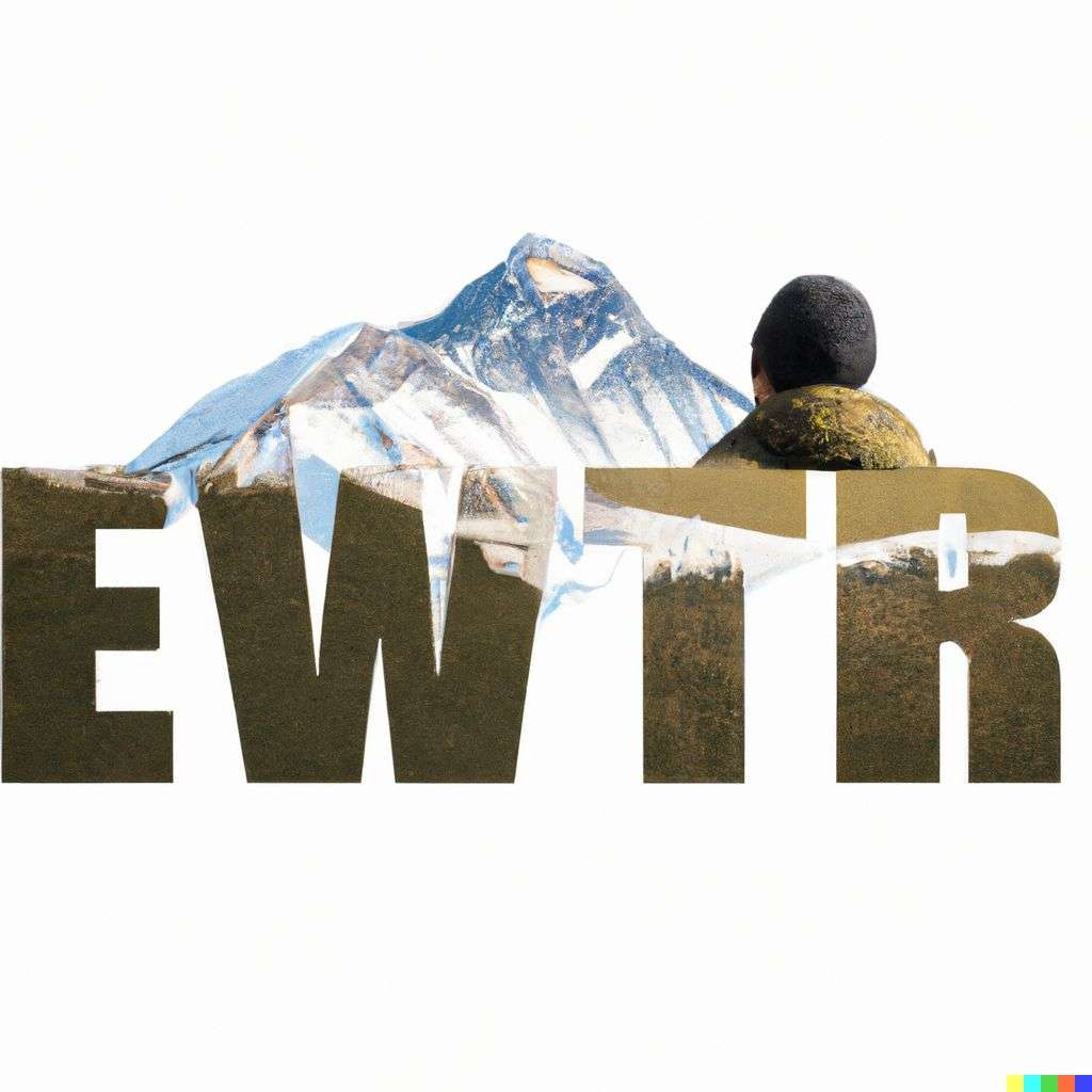someone gazing at Mount Everest, brand mark